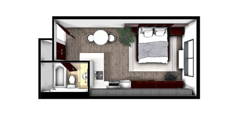 Floor plan for studio, 1 bath, 330 sqft